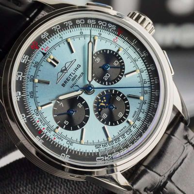 GF Factory Breitling 42MM Calfs Leather Watch Strap B25 Movement Blue Watch